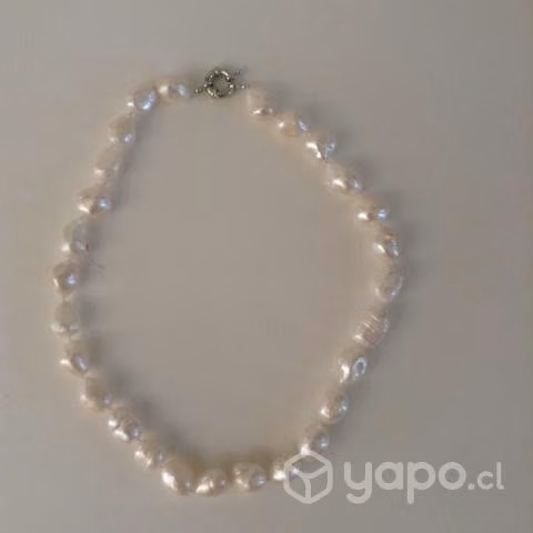 Collar de Perlas De Rio. 2 Cm Broche grande Largo