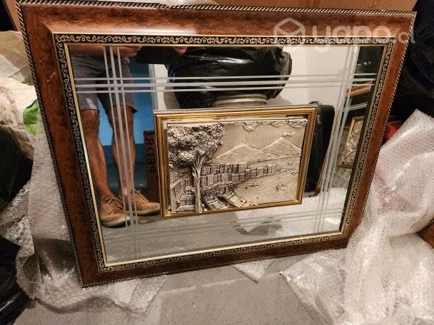 Cuadros con espejos biselados y bordes de madera - Imagen 4