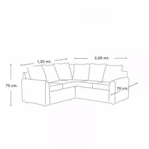Sofa seccional Bolonia Tela Café