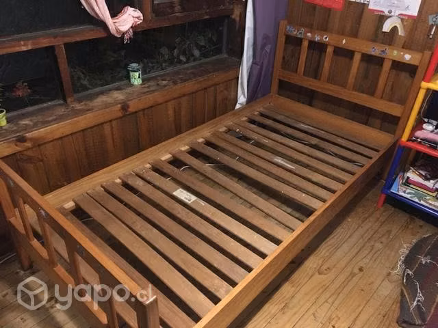 Cama de madera una plaza