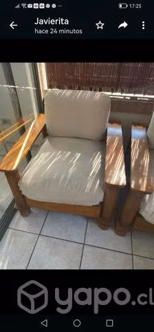 Sillones madera, blancos - Imagen 3