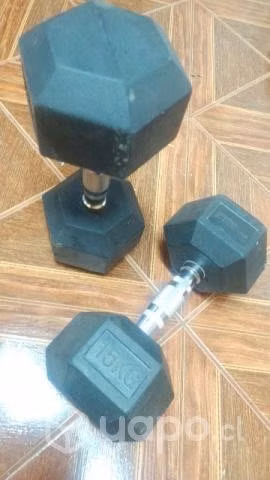 Mancuernas hexagonales par de 15 kilos