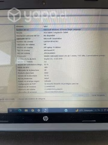 Notebook HP Laptop 15-da0xxx