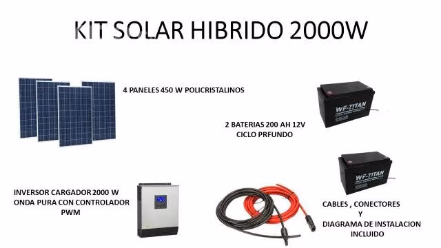 Pack solar hibrido 2000w