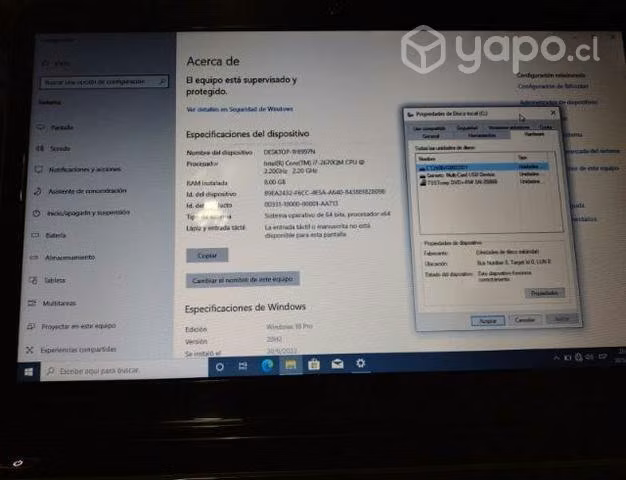 Notebook DELL Core i7/8GB Ram/disco solido