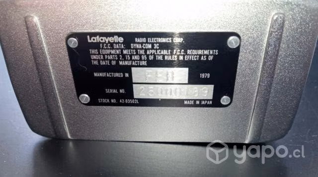 Walkie Talkie Lafayette Dyna Com 3C año 1979
