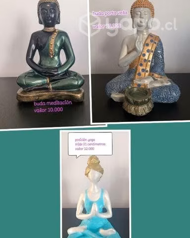 Bellas figuras de yeso pintadas a mano