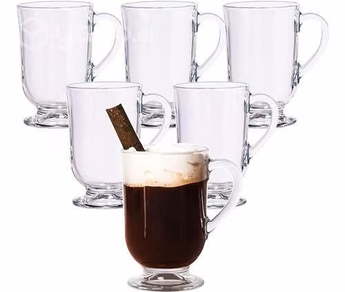 Set 6 Tazas De Vidrio Para Cafe Capuchino Expresso