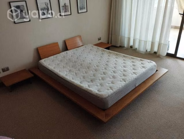 Cama 2 Plazas + Colchon Rosen + 2 Mesas de Noche