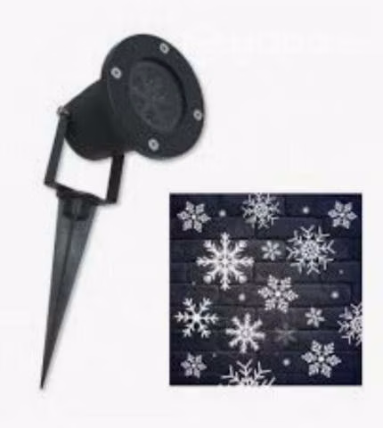 Luz Proyector 4 LED copos nieve blanco