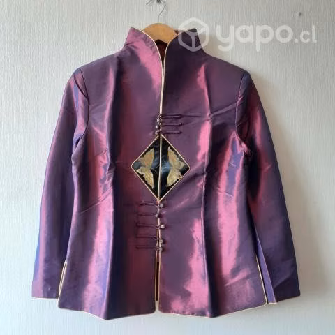 Chaqueta china morado tornasol talla L