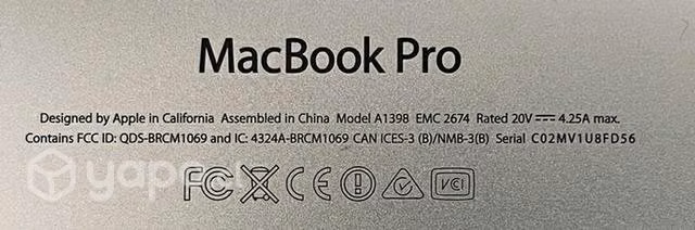 Top Case Silver MacBook Pro Retina 15.6" / A1398 - Imagen 4