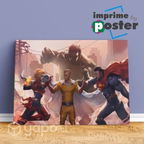 CUADROS DE SAITAMA ONE PUNCH MAN 40x55cm