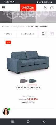 Sofa cama 2 plazas ROSEN. RETIRO INMEDIATO - Imagen 2