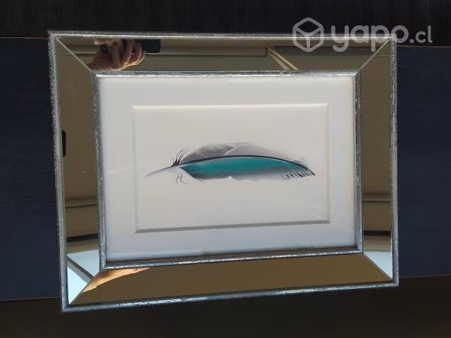 Cuadro pluma marco espejo - NUEVO - Imagen 4
