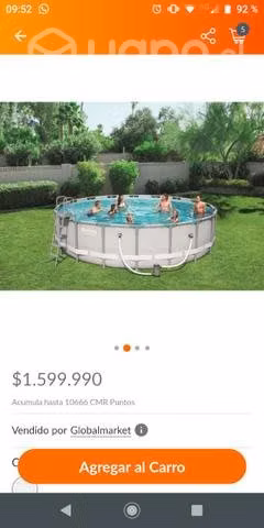 Piscina 26.000 litros y 6.20 metros de diámetro