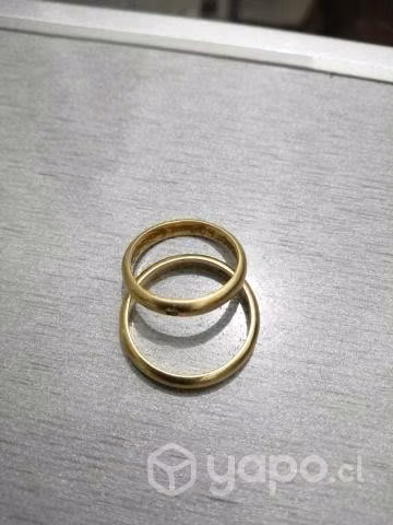 Par de argollas de oro 18k