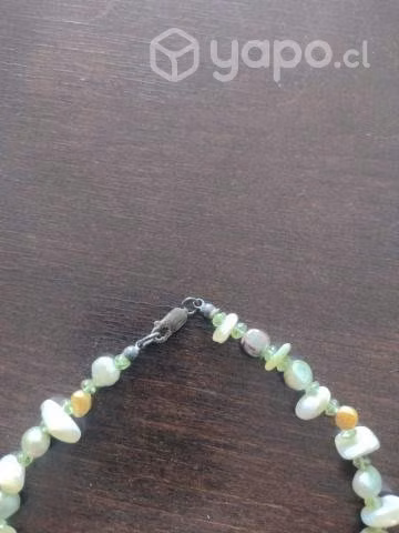 Precioso collar elegante verde piedras gargantilla - Imagen 2
