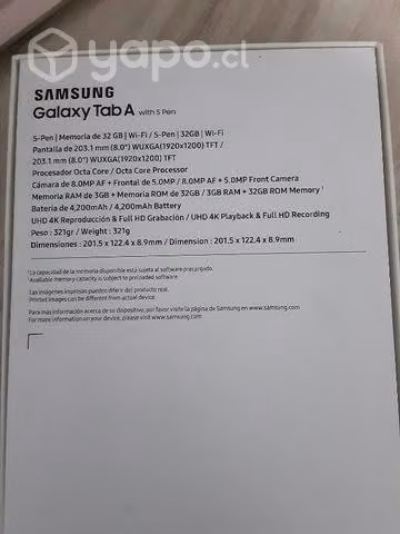 Tablet Galaxy Tab A with S Pen