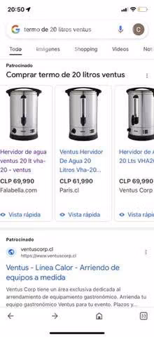 Hervidor eléctrico 20 litros