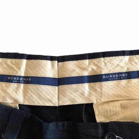 Pantalón Negro Azulado Burberry Cotelé