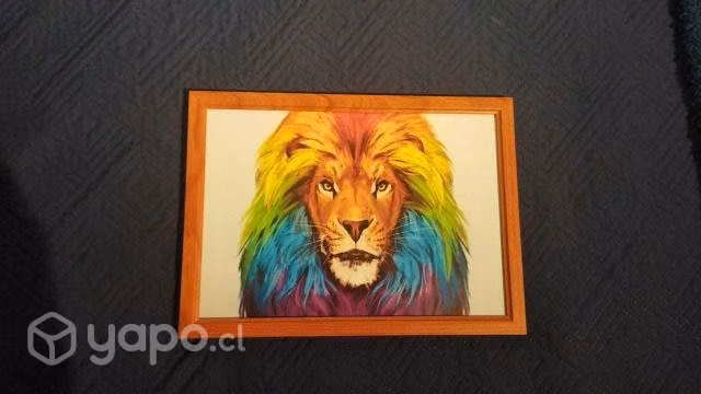 Cuadro Decorativo León Pintado