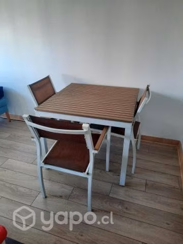 Juego Mesa Terraza y 4 sillas