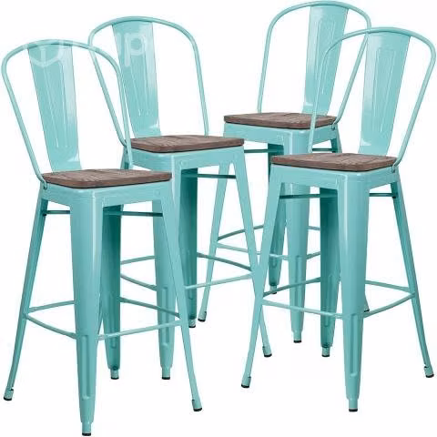 Piso o Taburete Tolix Base Madera, Restaurant Pub - Imagen 6
