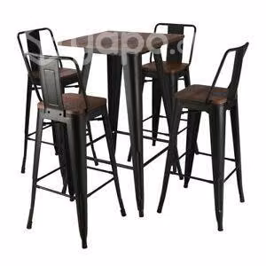 Piso o Taburete Tolix Base Madera, Restaurant Pub - Imagen 3
