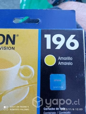 Tinta Epson 196 yellow original
