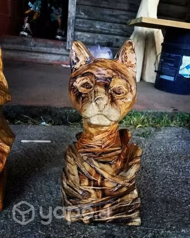 Tallado en madera-busto de puma exterior - Imagen 3