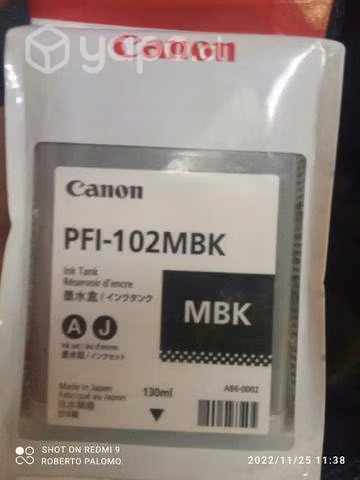 Tinta canon pfi 102mbk original de 130ml
