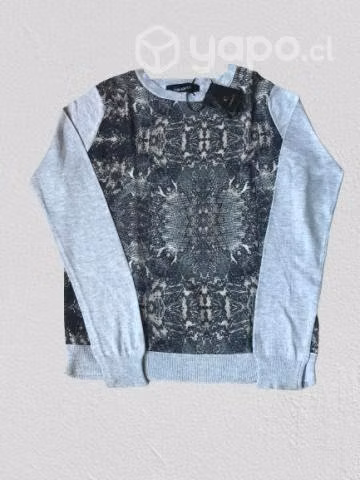 Sweater "cacharel". plomo. algodon viscosa. t/m