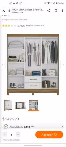 Closet dev6 purtas 2 cajones