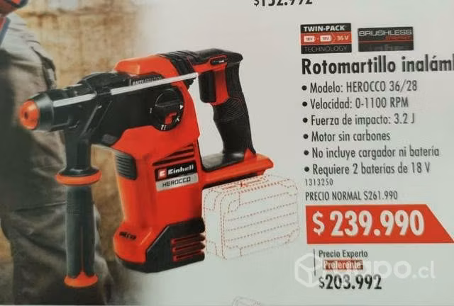 Rotomartillo inalambrico einhell