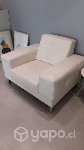 Sofá blanco cuero 100%
