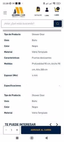 Shower door curvo negro