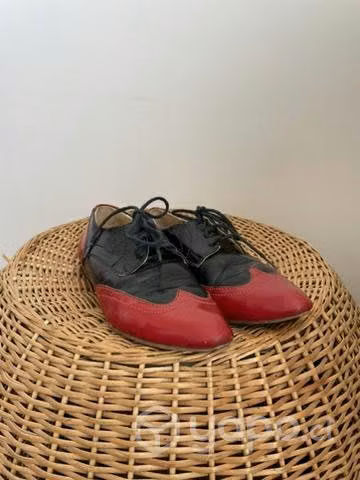 Mocasines de cuero rojo/negro