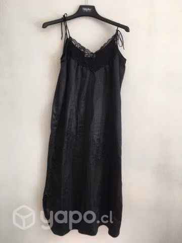 Camisa dormir satin negro talla M, metro Tobalaba - Imagen 2