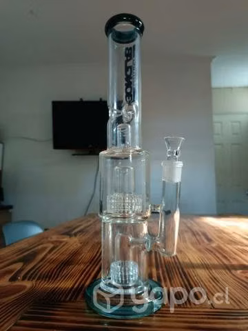 Bong vidrio doble Percolador/Recipiente de Hielo