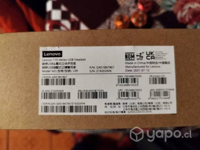 Audífonos Lenovo 110 ANC, USB 2.0, Over-Ear, Conex