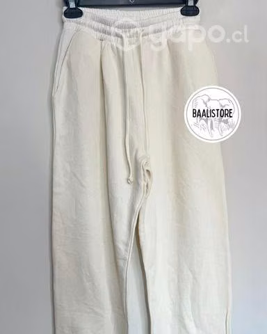 Jogger Zara talla S Crudo y Celeste