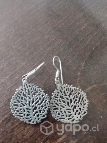 Arete pendiente árbol raíces vintage ethno retro