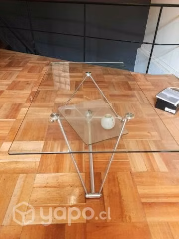 Mesa centro vidrio y metal