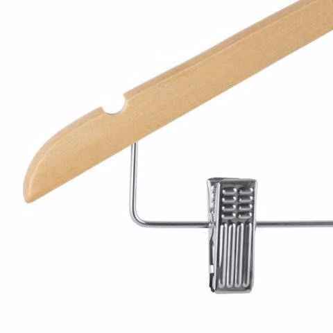 Pack 20 colgadores madera con pinzas metálicas