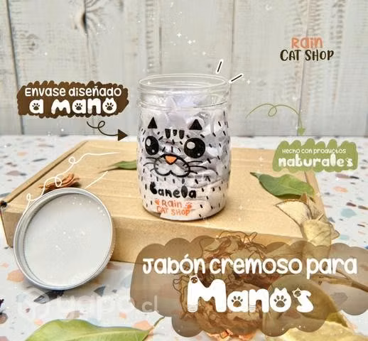 Jabon cremoso batido fácil y manos Exfoliante Gato