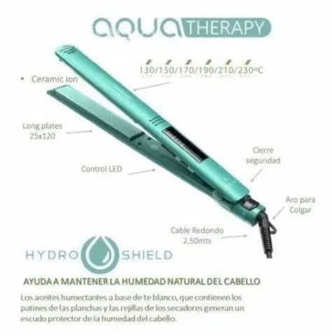 Plancha Alisador De Pelo Gama Led Aquatherapy