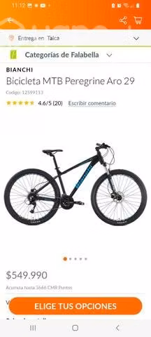Bicicleta bianchi aro 29 talla L