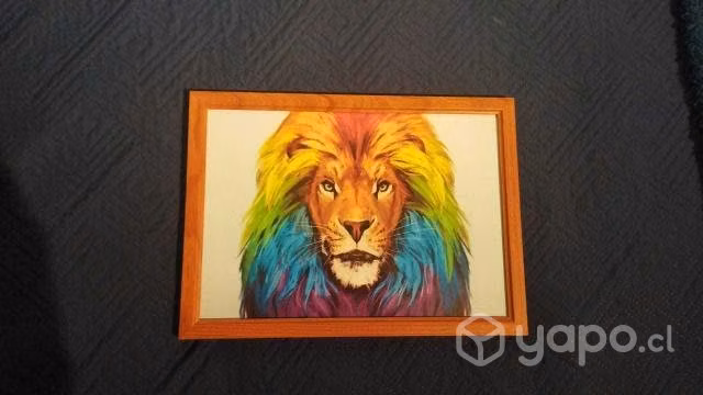 Cuadro Decorativo León Pintado