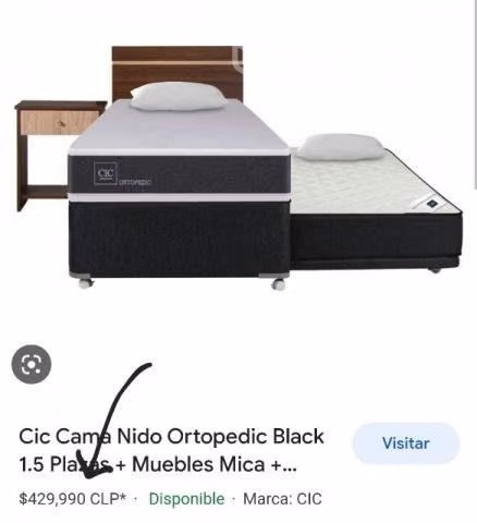 cama Nido CIC 1.5 plazas usada - Imagen 2
